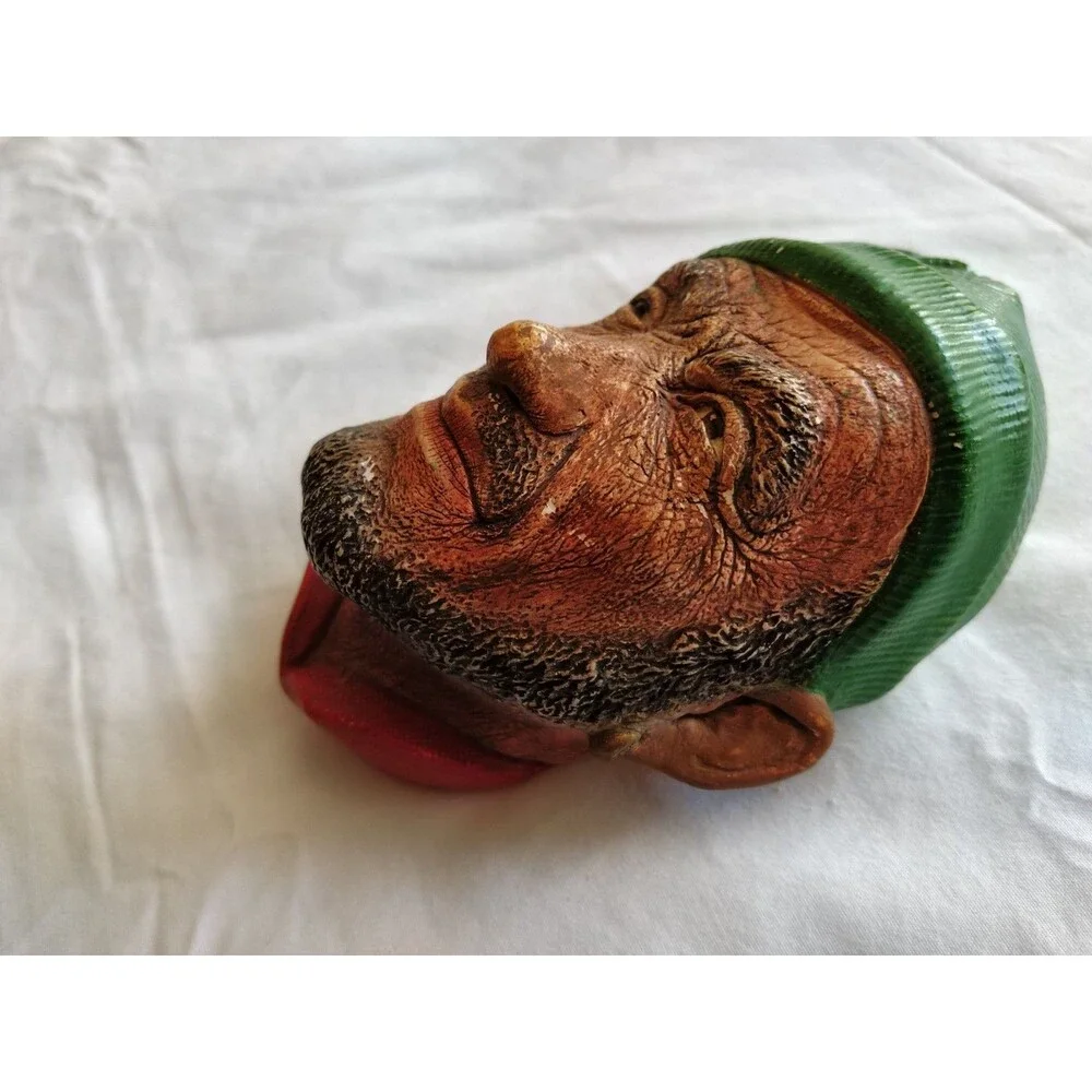 Vintage Chalkware Plaster Head Corsican Fisherman Sailor French 5.5